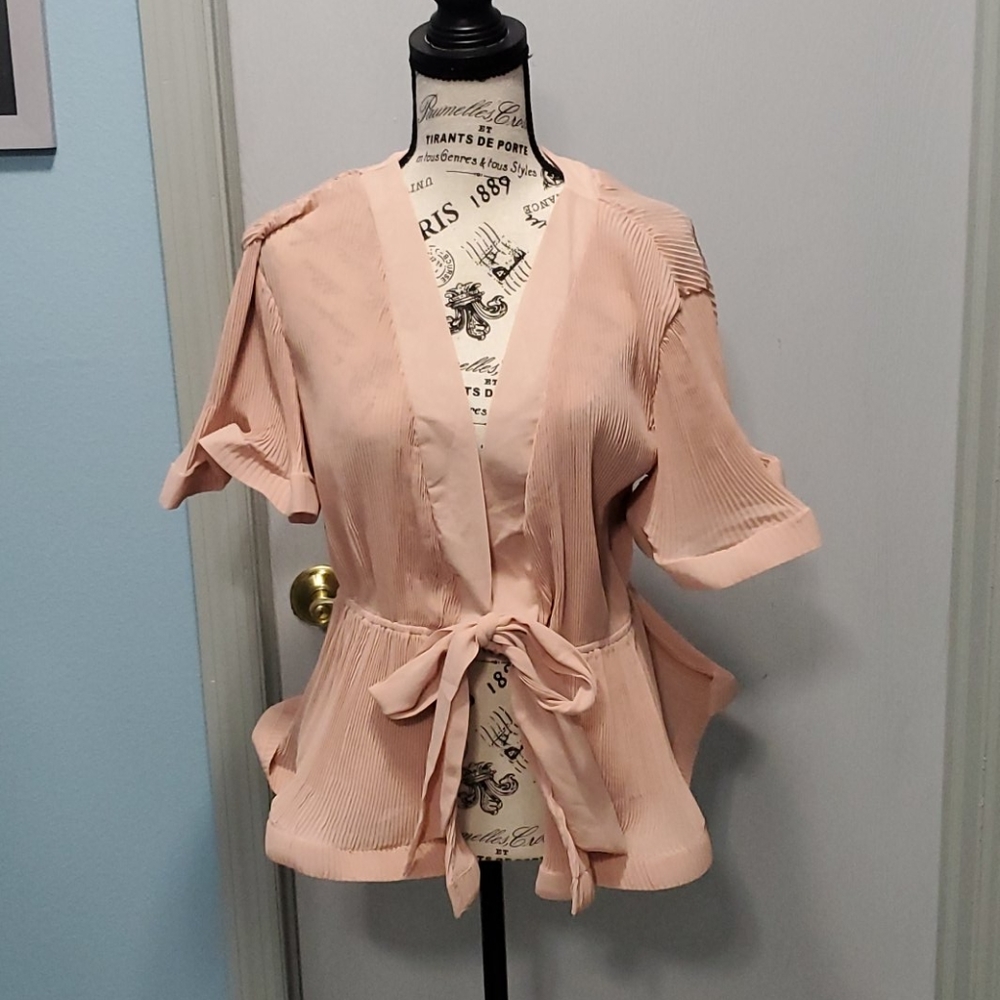 Pink accordion style top